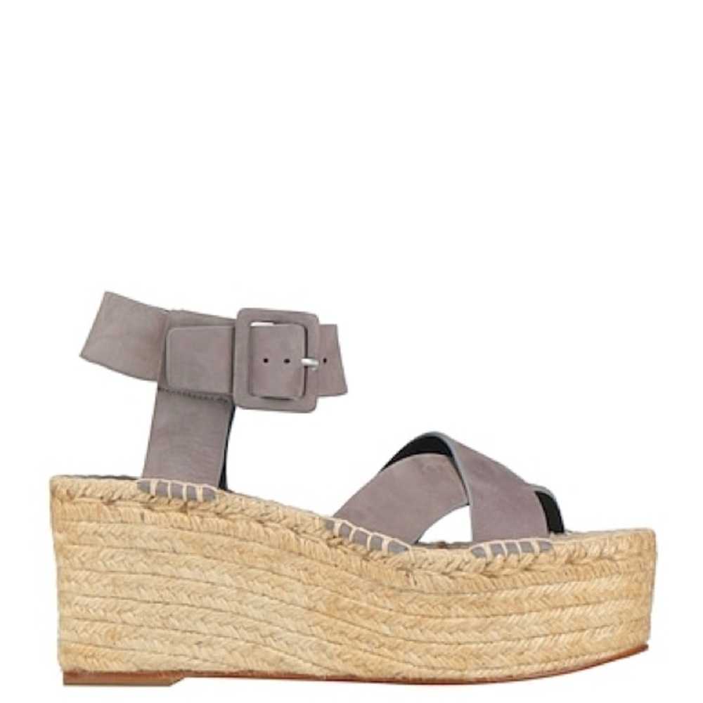 Celine Taupe Espadrille Wedges